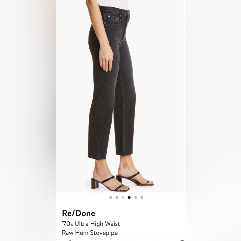 Re/Done Black Ankle Cropped Jeans